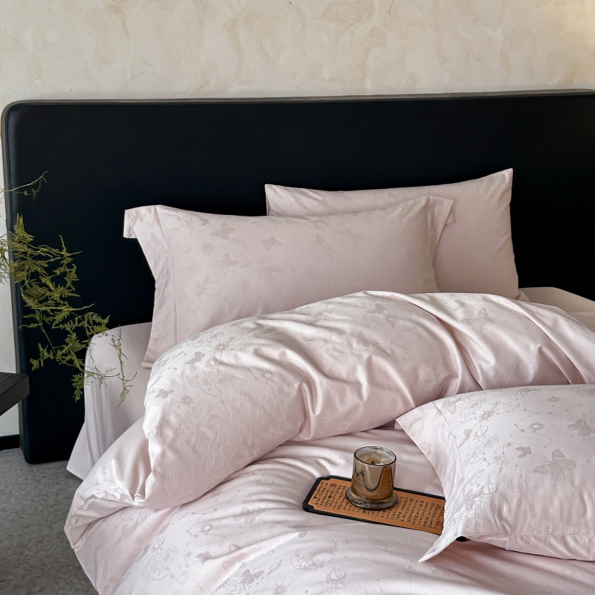 91家纺网 家纺一手货源 找家纺 涵美人家纺 2025新款长绒棉真50双股高支全棉提花四件套纯棉 星辰123