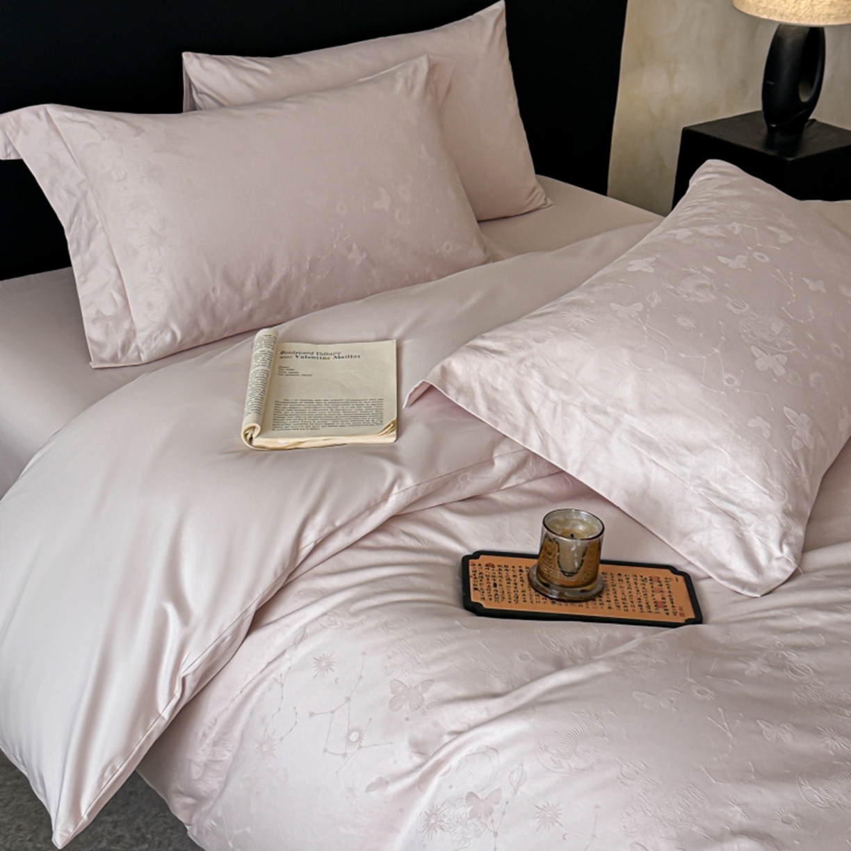 91家纺网 家纺一手货源 找家纺 涵美人家纺 2025新款长绒棉真50双股高支全棉提花四件套纯棉 星辰123