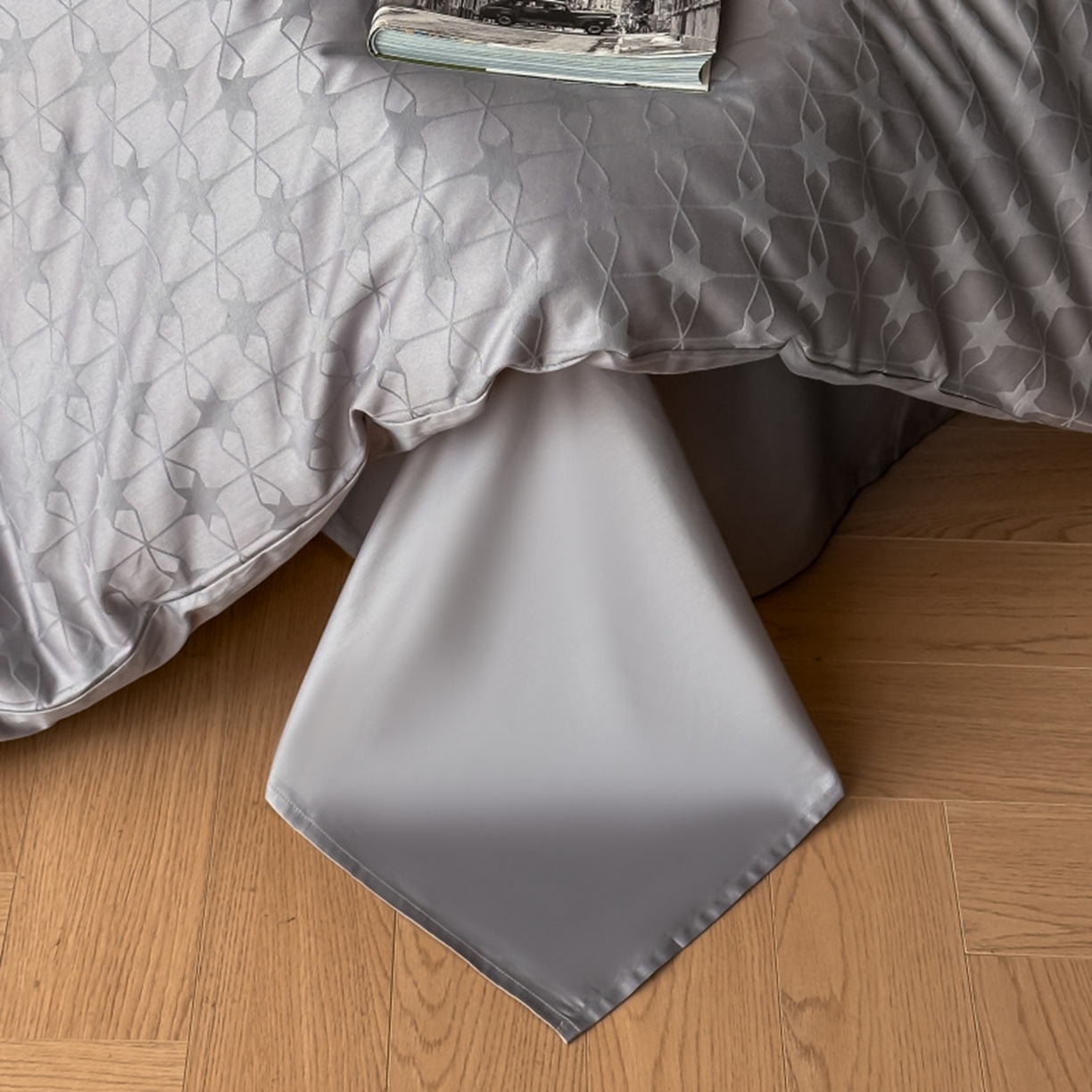 91家纺网 家纺一手货源 找家纺 涵美人家纺 2025新款长绒棉真50双股高支全棉提花四件套纯棉 星柠028