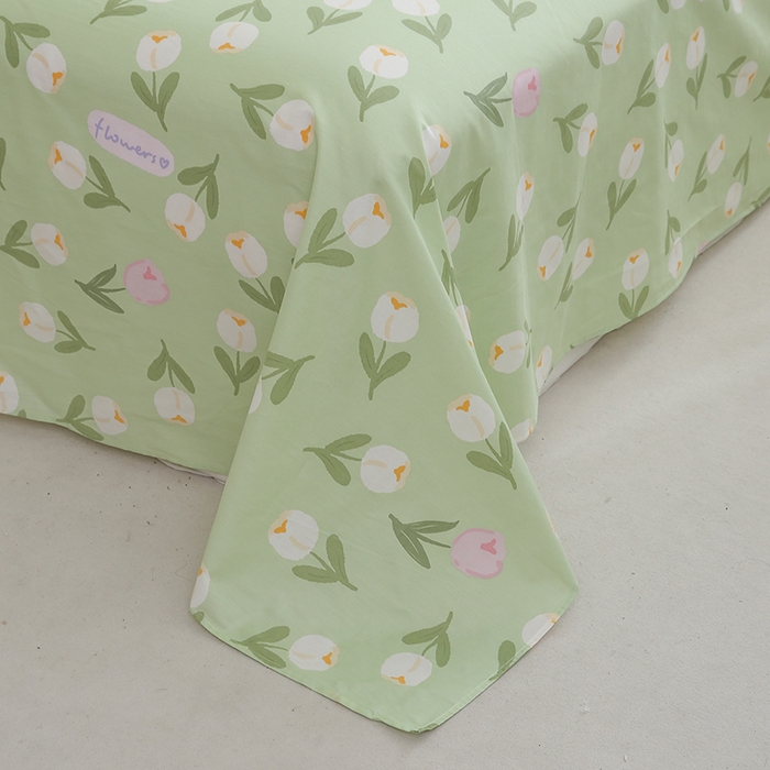 91家纺网 家纺一手货源 找家纺 优家居工厂店 2026新款13360纯棉床单单件印花全棉加厚大学生宿舍三件套 暖阳朵