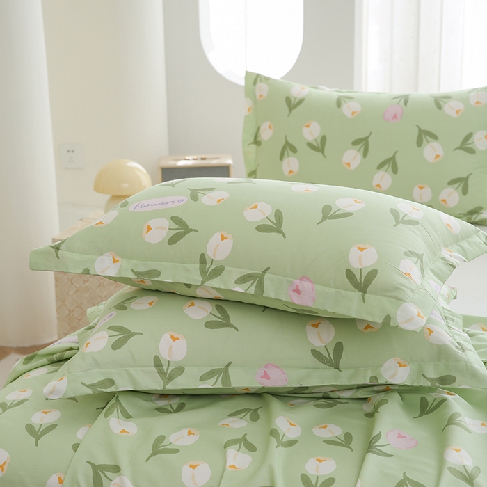 91家纺网 家纺一手货源 找家纺 优家居工厂店 2026新款13360纯棉床单单件印花全棉加厚大学生宿舍三件套 暖阳朵