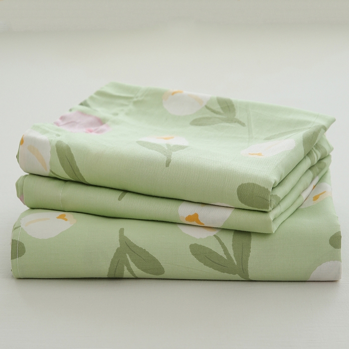 91家纺网 家纺一手货源 找家纺 优家居工厂店 2026新款13360纯棉床单单件印花全棉加厚大学生宿舍三件套 暖阳朵