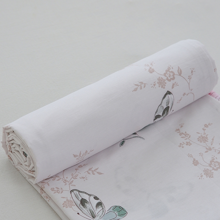 91家纺网 家纺一手货源 找家纺 优家居工厂店 2026新款13360纯棉床单单件印花全棉加厚大学生宿舍三件套 翩蝶