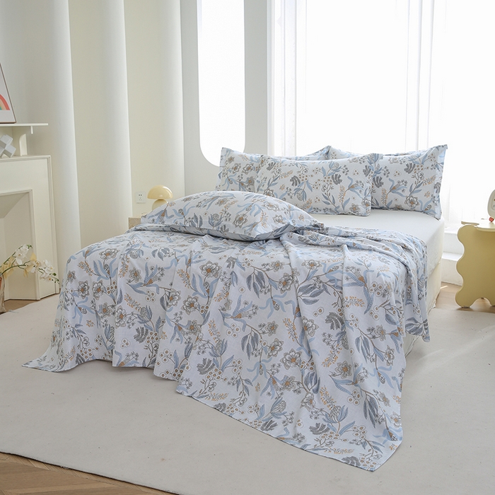 91家纺网 家纺一手货源 找家纺 优家居工厂店 2026新款13360纯棉床单单件印花全棉加厚大学生宿舍三件套 普洛斯