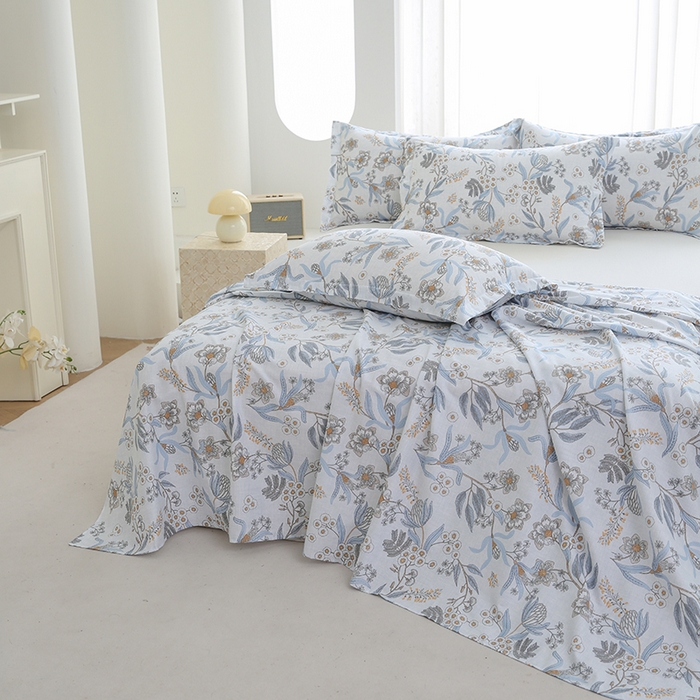 91家纺网 家纺一手货源 找家纺 优家居工厂店 2026新款13360纯棉床单单件印花全棉加厚大学生宿舍三件套 普洛斯