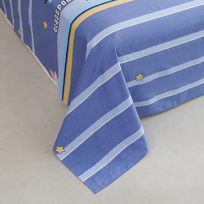 91家纺网 家纺一手货源 找家纺 优家居工厂店 2026新款13360纯棉床单单件印花全棉加厚大学生宿舍三件套 清风徐徐