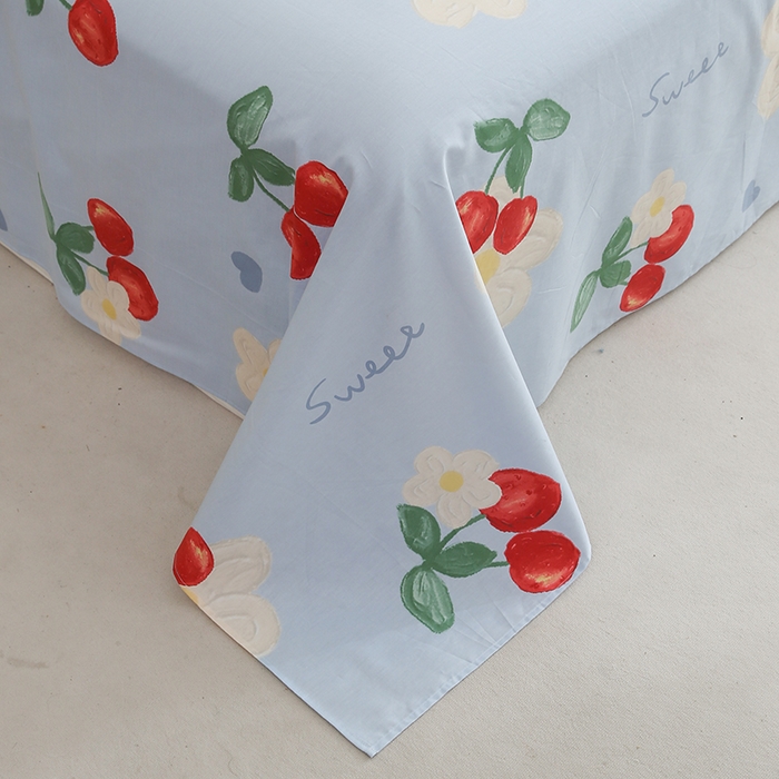 91家纺网 家纺一手货源 找家纺 优家居工厂店 2026新款13360纯棉床单单件印花全棉加厚大学生宿舍三件套 如梦花季