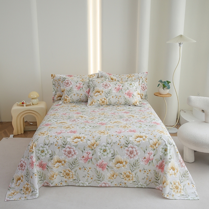 优家居工厂店 2026新款13360纯棉床单单件印花全棉加厚大学生宿舍三件套 塞纳河畔