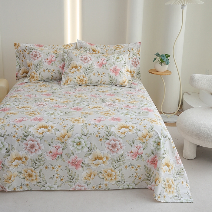 91家纺网 家纺一手货源 找家纺 优家居工厂店 2026新款13360纯棉床单单件印花全棉加厚大学生宿舍三件套 塞纳河畔