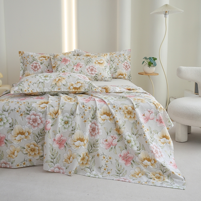 91家纺网 家纺一手货源 找家纺 优家居工厂店 2026新款13360纯棉床单单件印花全棉加厚大学生宿舍三件套 塞纳河畔