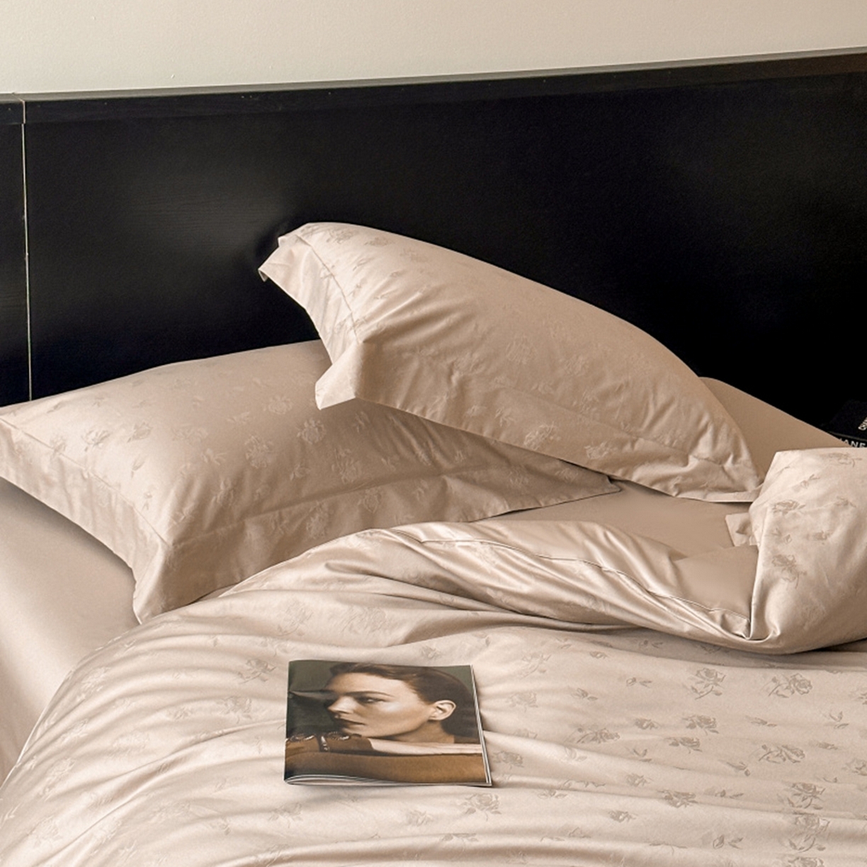 91家纺网 家纺一手货源 找家纺 涵美人家纺 2025新款长绒棉真50双股高支全棉提花四件套纯棉 真爱079