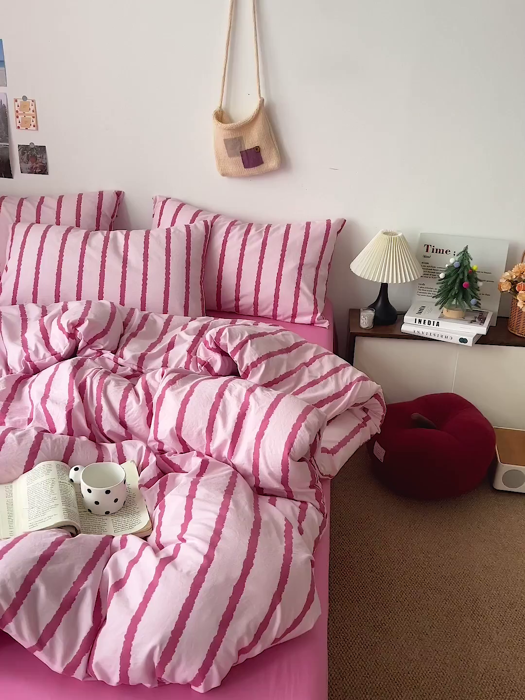 91家纺网 家纺一手货源 找家纺 （总）逸林家纺《原希尔顿逸林》 2026新款春款简约印花古法水洗棉四件套拼色床单款床笠款四件套条纹被套单品四件套