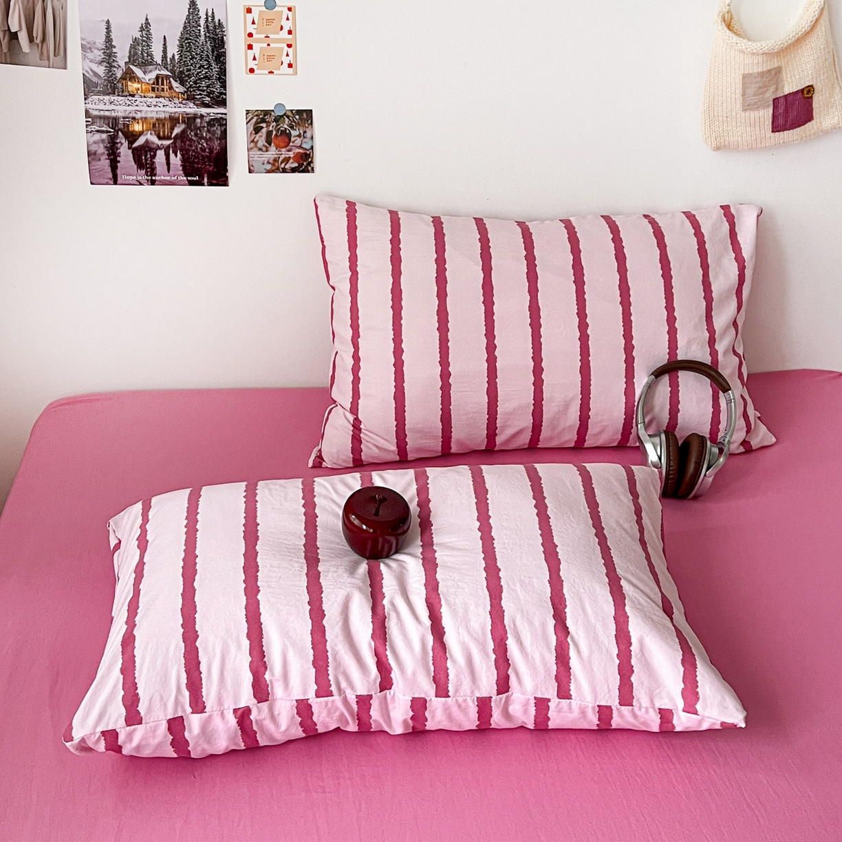 91家纺网 家纺一手货源 找家纺 （总）逸林家纺《原希尔顿逸林》 2026新款春款简约印花古法水洗棉四件套拼色床单款床笠款四件套条纹被套单品四件套