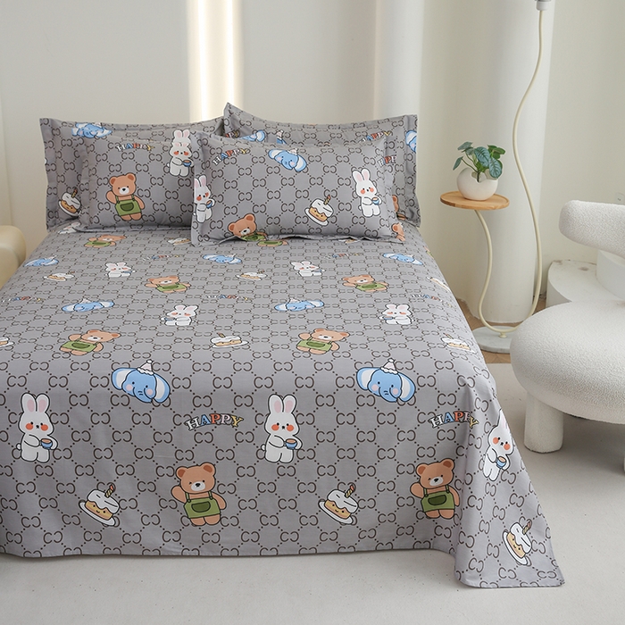 91家纺网 家纺一手货源 找家纺 优家居工厂店 2026新款13360纯棉床单单件印花全棉加厚大学生宿舍三件套 尚酷派对