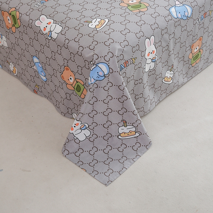 91家纺网 家纺一手货源 找家纺 优家居工厂店 2026新款13360纯棉床单单件印花全棉加厚大学生宿舍三件套 尚酷派对