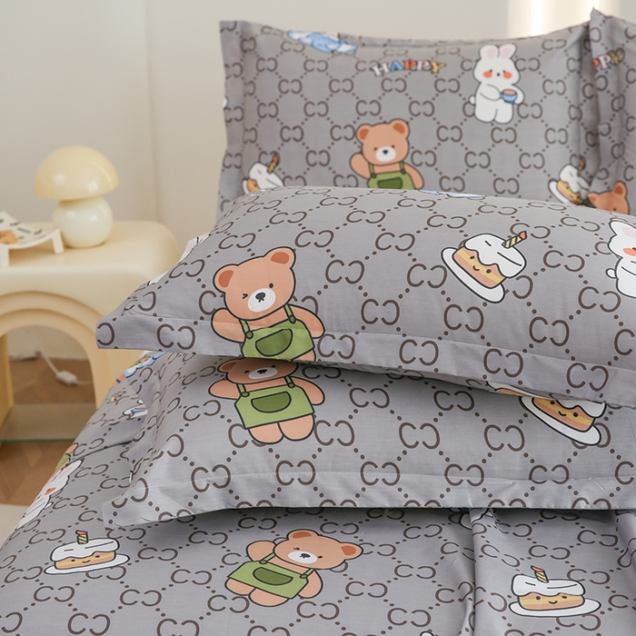 91家纺网 家纺一手货源 找家纺 优家居工厂店 2026新款13360纯棉床单单件印花全棉加厚大学生宿舍三件套 尚酷派对