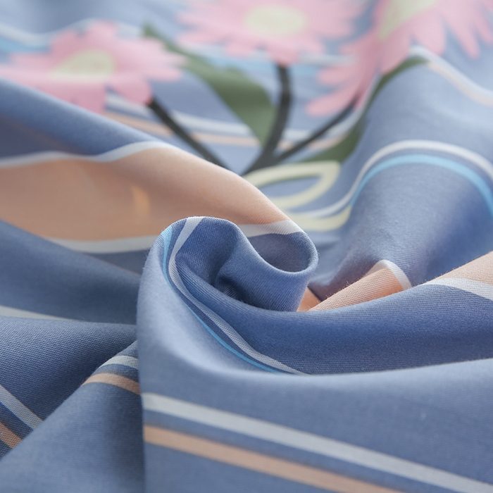 91家纺网 家纺一手货源 找家纺 优家居工厂店 2026新款13360纯棉床单单件印花全棉加厚大学生宿舍三件套 岁月花恋-灰