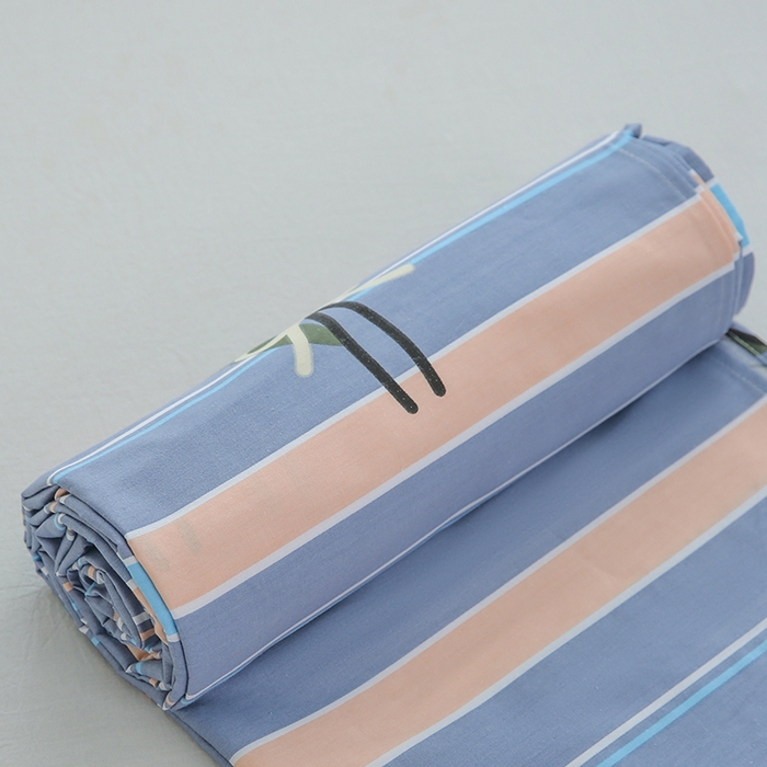 91家纺网 家纺一手货源 找家纺 优家居工厂店 2026新款13360纯棉床单单件印花全棉加厚大学生宿舍三件套 岁月花恋-灰