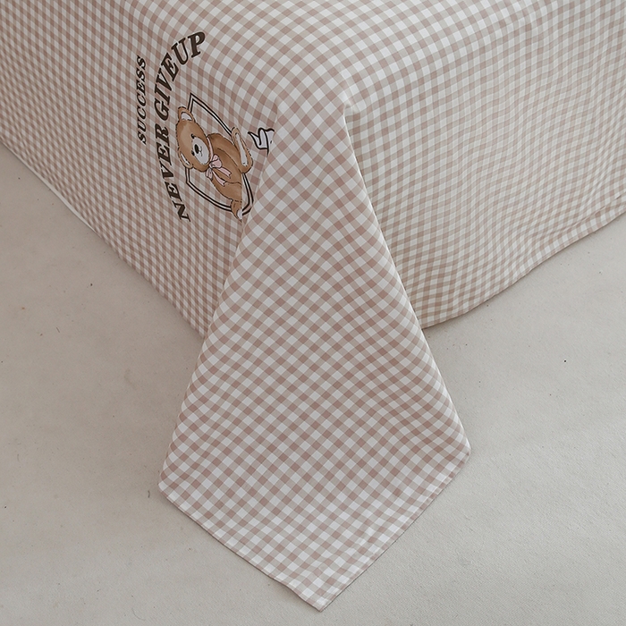 91家纺网 家纺一手货源 找家纺 优家居工厂店 2026新款13360纯棉床单单件印花全棉加厚大学生宿舍三件套 塔米-咖