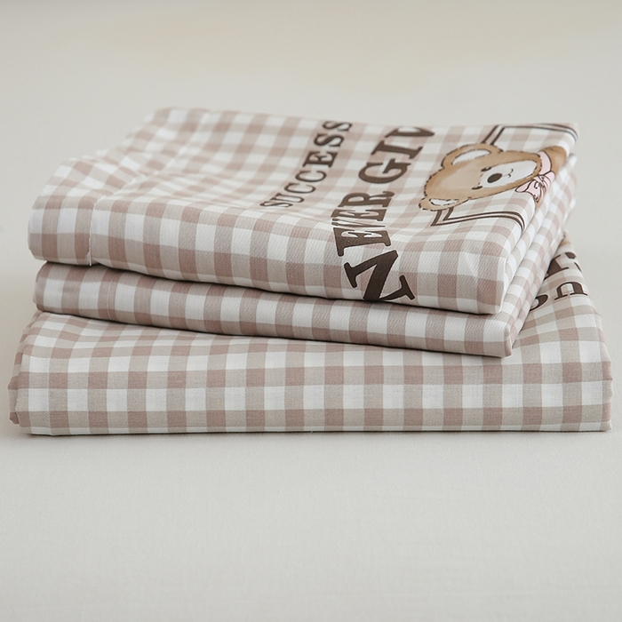 91家纺网 家纺一手货源 找家纺 优家居工厂店 2026新款13360纯棉床单单件印花全棉加厚大学生宿舍三件套 塔米-咖