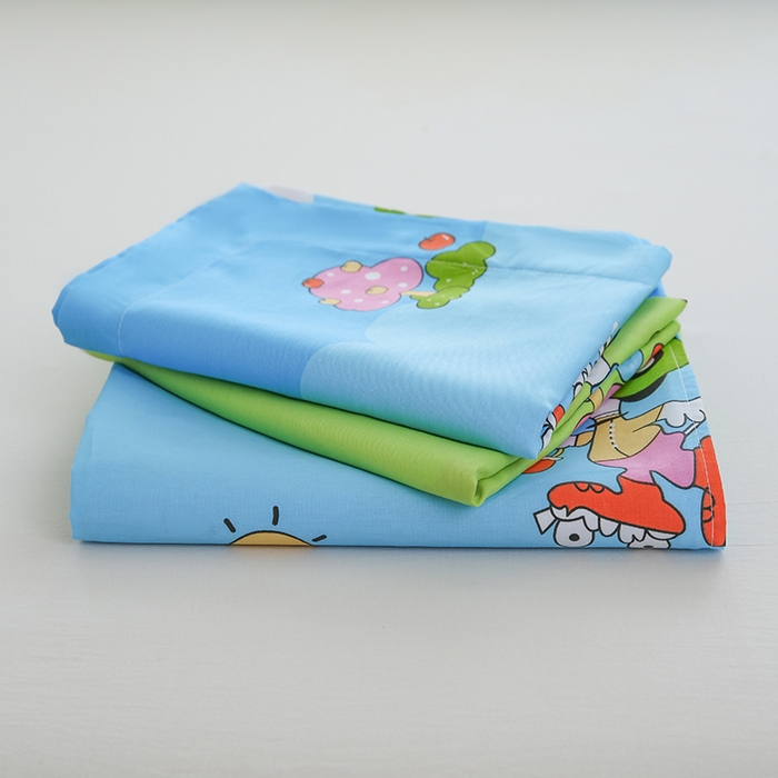 91家纺网 家纺一手货源 找家纺 优家居工厂店 2026新款13360纯棉床单单件印花全棉加厚大学生宿舍三件套 童趣无限-绿