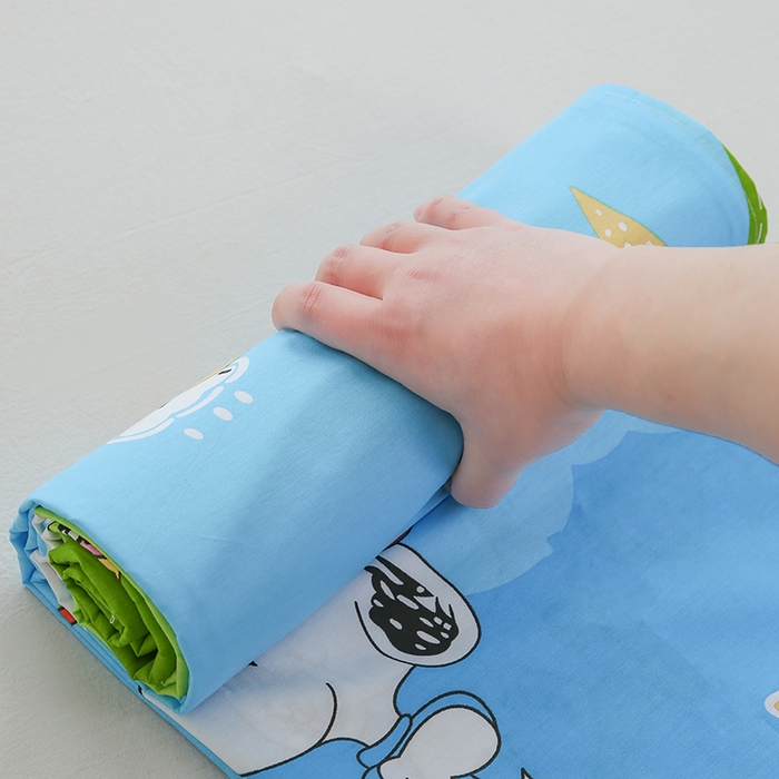 91家纺网 家纺一手货源 找家纺 优家居工厂店 2026新款13360纯棉床单单件印花全棉加厚大学生宿舍三件套 童趣无限-绿