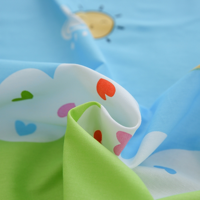 91家纺网 家纺一手货源 找家纺 优家居工厂店 2026新款13360纯棉床单单件印花全棉加厚大学生宿舍三件套 童趣无限-绿