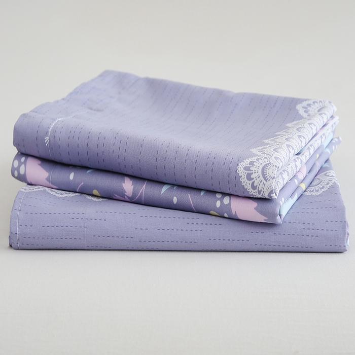 91家纺网 家纺一手货源 找家纺 优家居工厂店 2026新款13360纯棉床单单件印花全棉加厚大学生宿舍三件套 小叶雨-兰