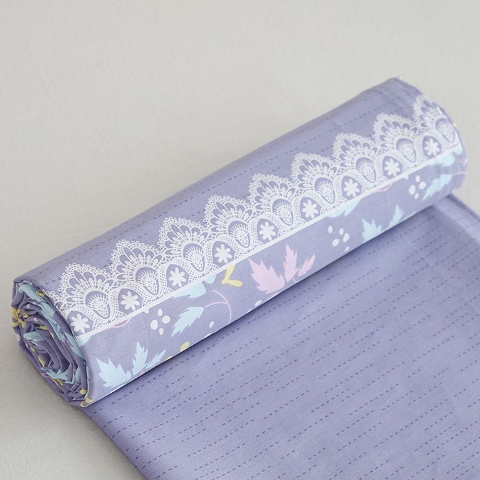 91家纺网 家纺一手货源 找家纺 优家居工厂店 2026新款13360纯棉床单单件印花全棉加厚大学生宿舍三件套 小叶雨-兰