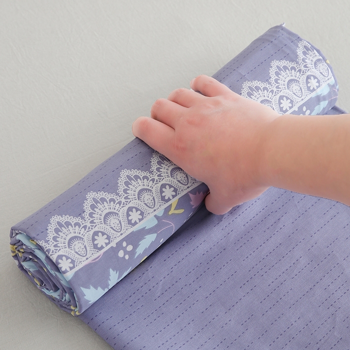 91家纺网 家纺一手货源 找家纺 优家居工厂店 2026新款13360纯棉床单单件印花全棉加厚大学生宿舍三件套 小叶雨-兰