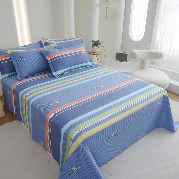 91家纺网 家纺一手货源 找家纺 优家居工厂店 2026新款13360纯棉床单单件印花全棉加厚大学生宿舍三件套 幸运树