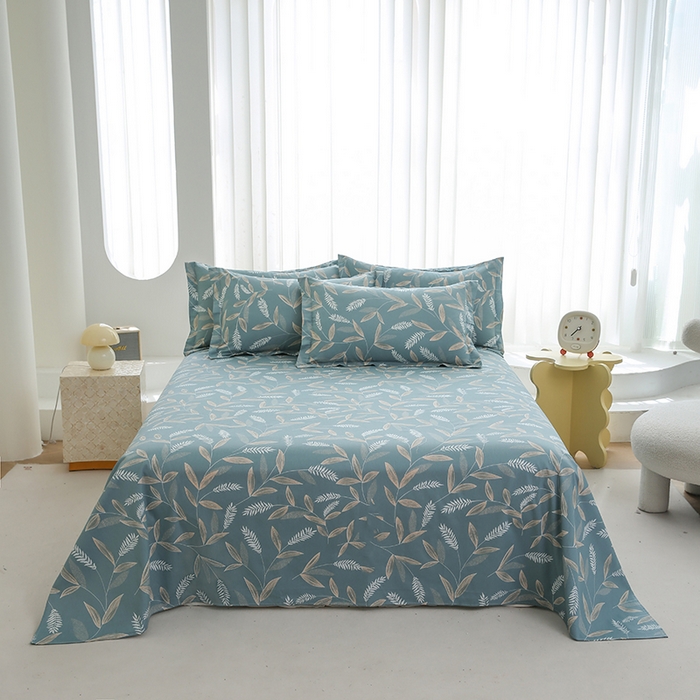 优家居工厂店 2026新款13360纯棉床单单件印花全棉加厚大学生宿舍三件套 意暖时光