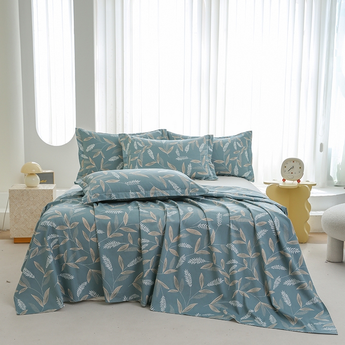 91家纺网 家纺一手货源 找家纺 优家居工厂店 2026新款13360纯棉床单单件印花全棉加厚大学生宿舍三件套 意暖时光