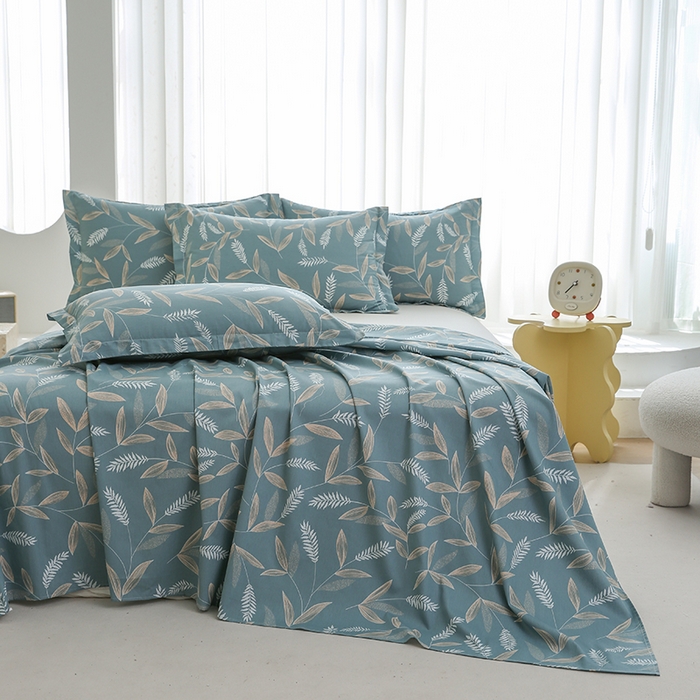 91家纺网 家纺一手货源 找家纺 优家居工厂店 2026新款13360纯棉床单单件印花全棉加厚大学生宿舍三件套 意暖时光