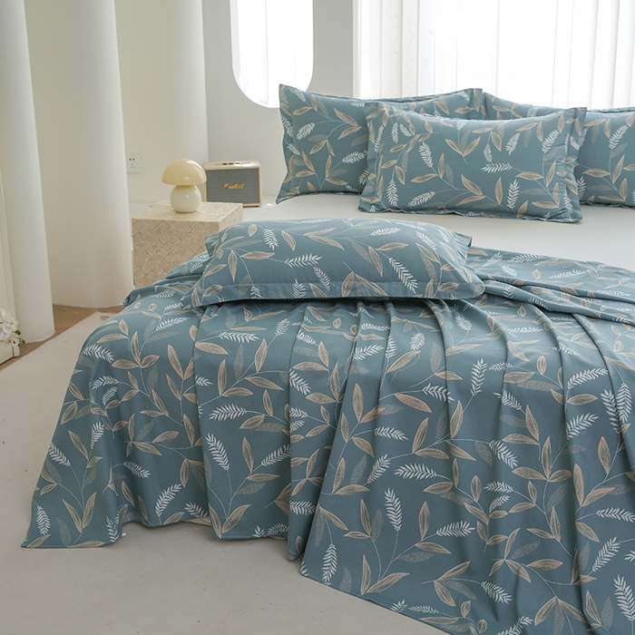 91家纺网 家纺一手货源 找家纺 优家居工厂店 2026新款13360纯棉床单单件印花全棉加厚大学生宿舍三件套 意暖时光