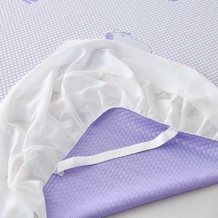 91家纺网 家纺一手货源 找家纺 优家居工厂店 A类2026夏季冰丝席裙款豆豆凉席三件套刺绣花边蕾丝花边床裙可机洗水洗 盛夏-卡皮