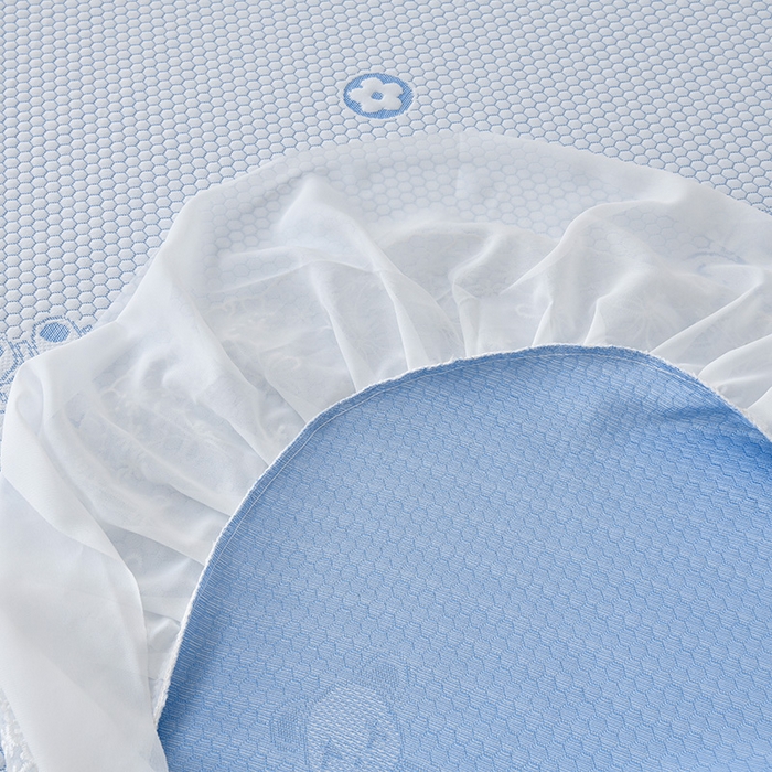 91家纺网 家纺一手货源 找家纺 优家居工厂店 A类2026新款凉感豆豆提花凉席床裙款床盖三件套高档蕾丝花边可机洗水洗 盛夏-小熊