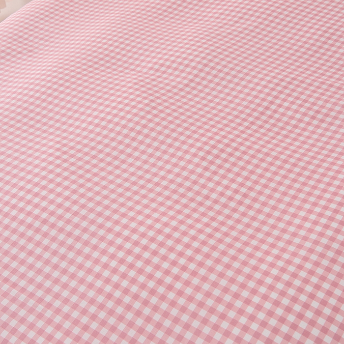 91家纺网 家纺一手货源 找家纺 优家居工厂店 2026新款A类超柔舒适水洗棉韩式花边四件套小清新格子纯色学生三件套 奶油-粉