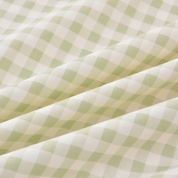 91家纺网 家纺一手货源 找家纺 优家居工厂店 2026新款A类超柔舒适水洗棉韩式花边四件套小清新格子纯色学生三件套 奶油-绿