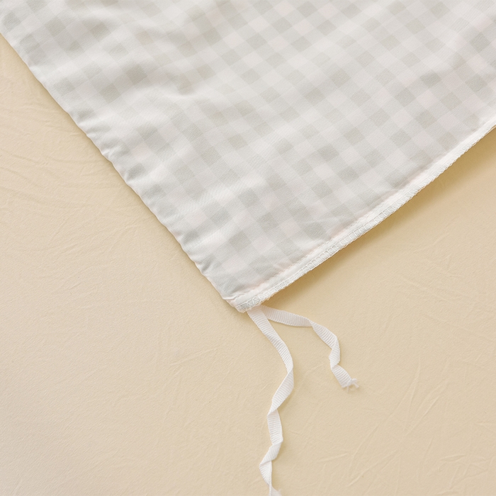 91家纺网 家纺一手货源 找家纺 优家居工厂店 2026新款A类超柔舒适水洗棉韩式花边四件套小清新格子纯色学生三件套 奶油-绿