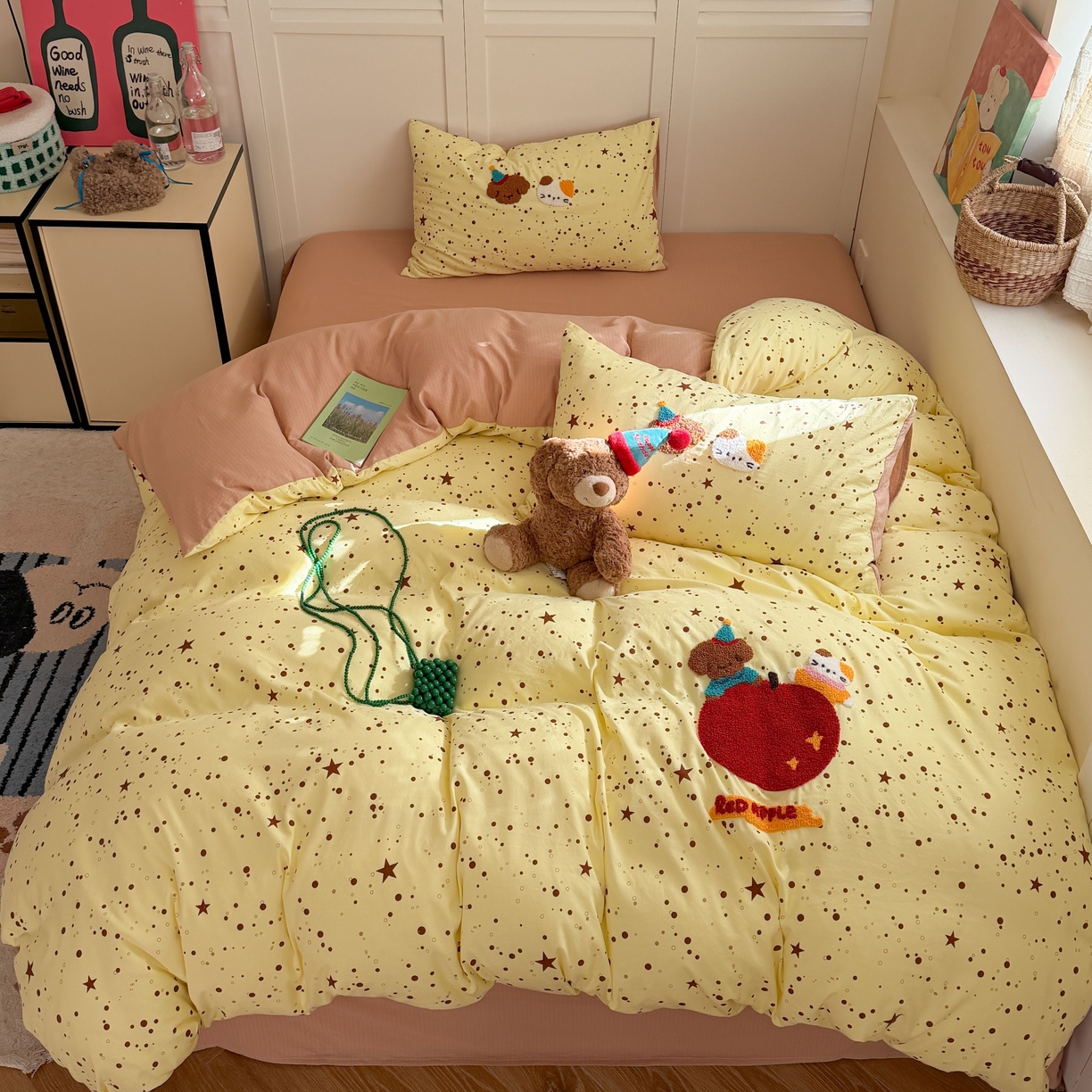 美乐迪家纺 2026新款云感双层纱毛巾绣四件套（会员-2） 苹果伙伴