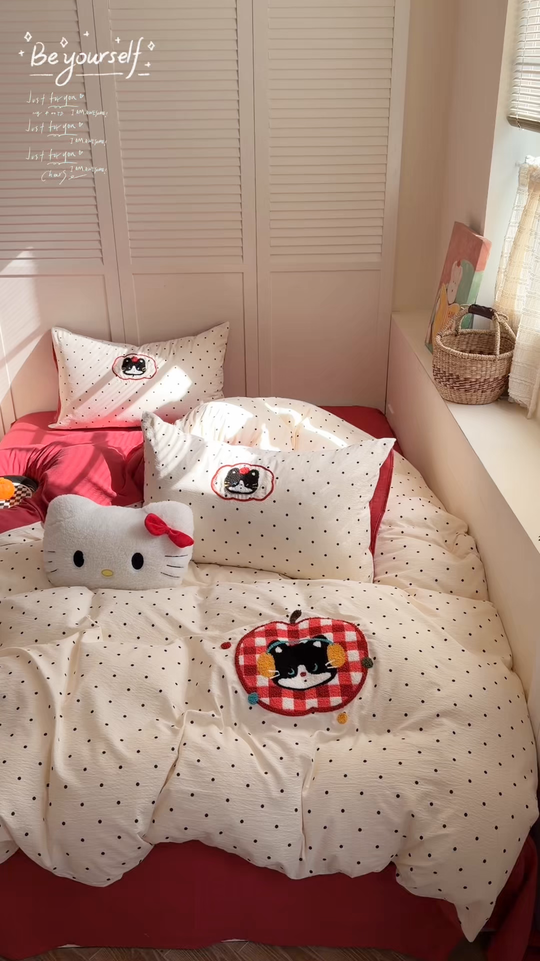 91家纺网 家纺一手货源 找家纺 美乐迪家纺 2026新款云感双层纱毛巾绣四件套（会员-2） 苹果猫