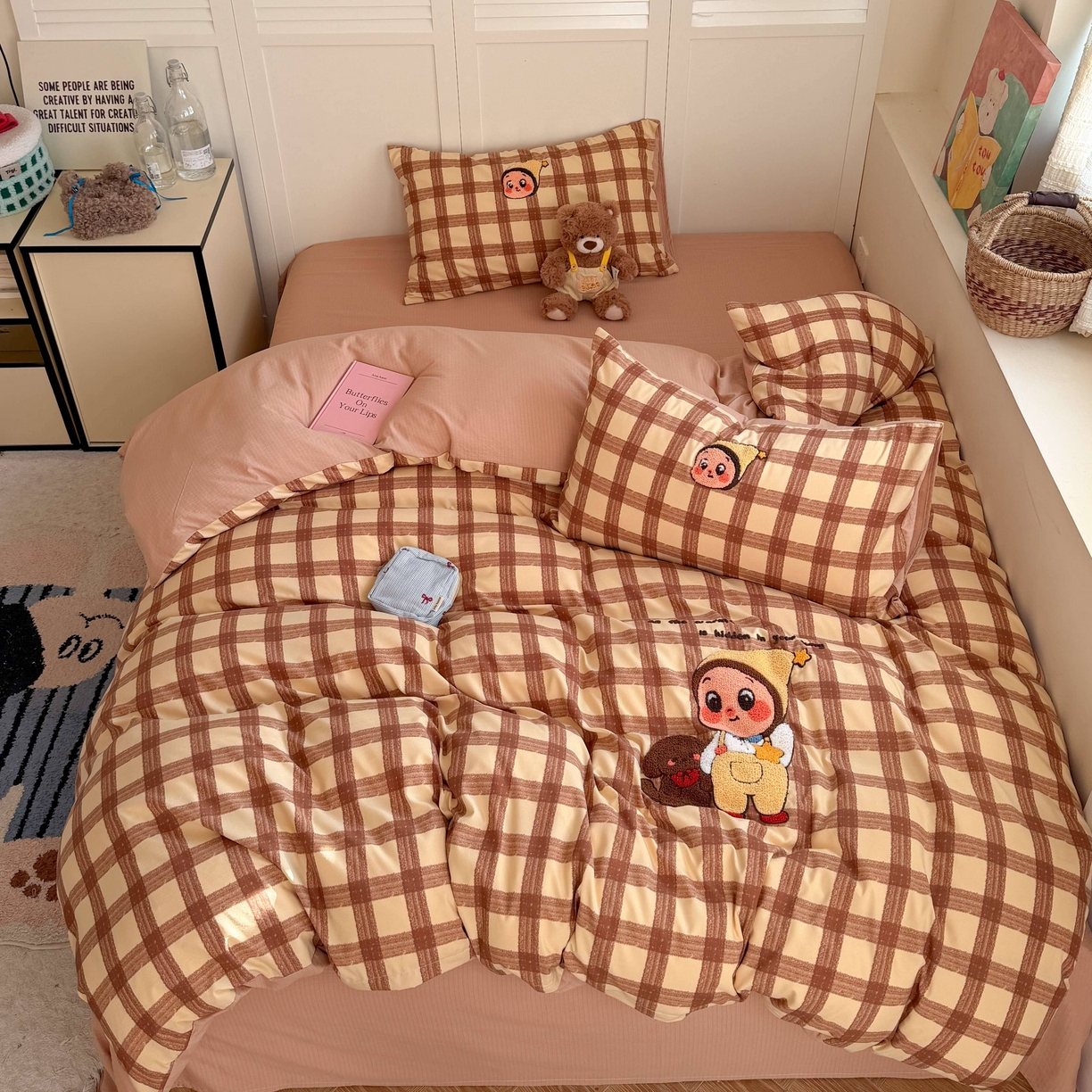 美乐迪家纺 2026新款云感双层纱毛巾绣四件套（会员-2） 小星人