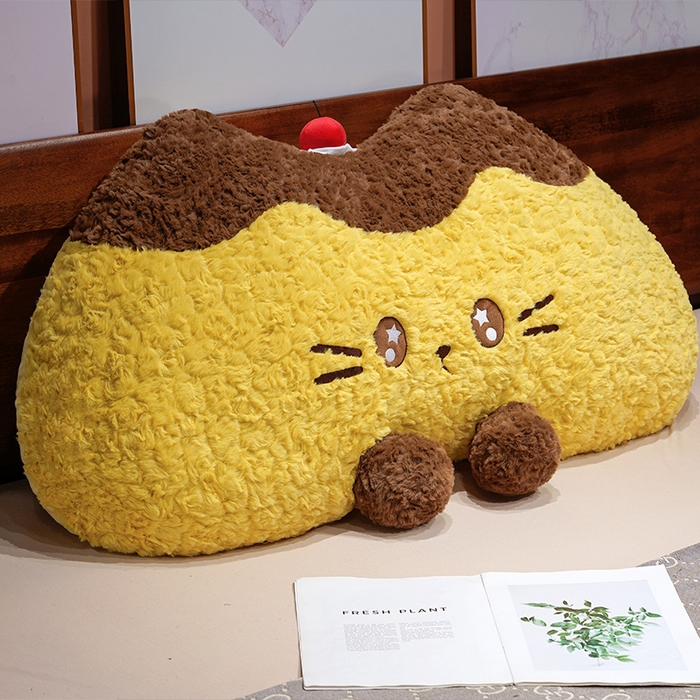 仟亿莱 2026新款月牙布丁猫刷花大靠背 月牙星星眼布丁猫