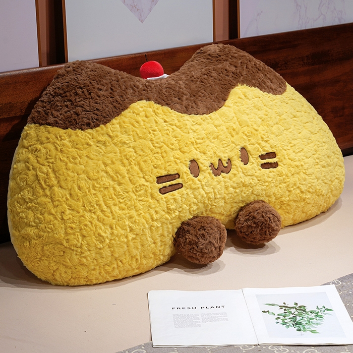 仟亿莱 2026新款月牙布丁猫刷花大靠背 月牙圆眼布丁猫