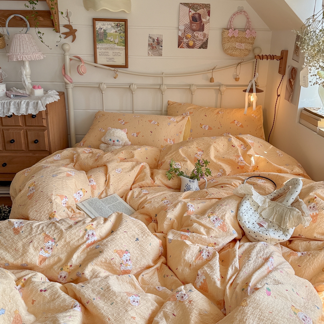 91家纺网 家纺一手货源 找家纺 （总）初念 2026新款A类高品质110克超柔泡芙纱四件套