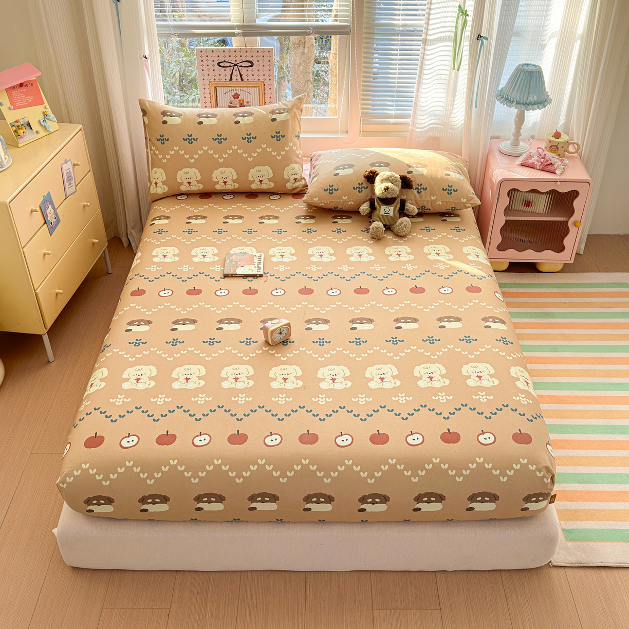 91家纺网 家纺一手货源 找家纺 女子家纺 2026新款全棉老粗布床笠 玛奇朵