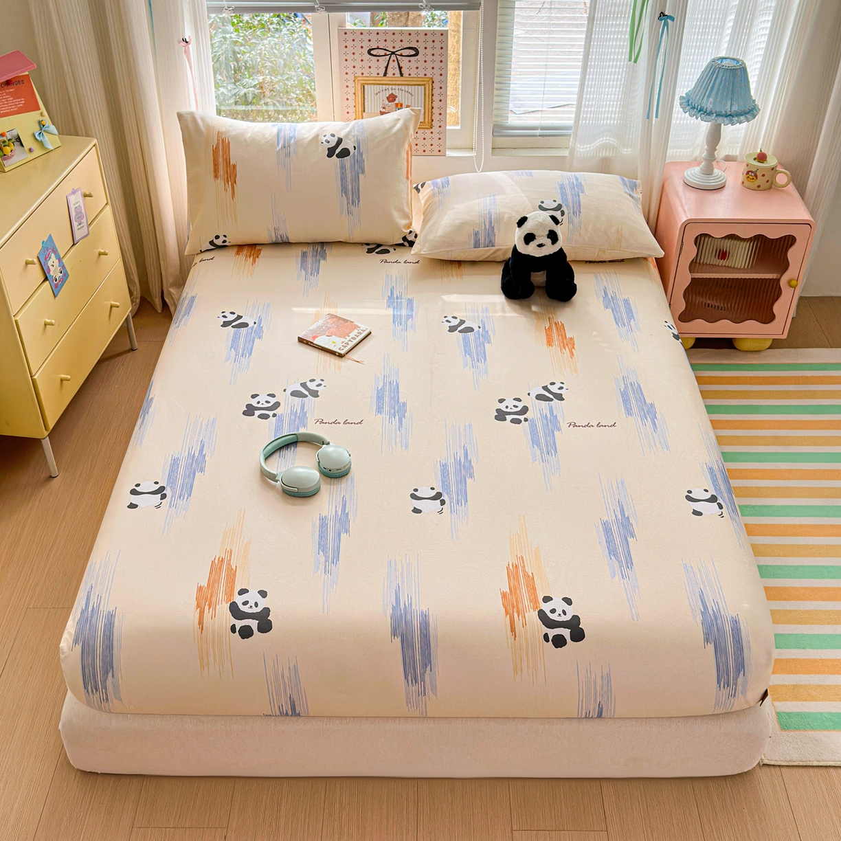 91家纺网 家纺一手货源 找家纺 女子家纺 2026新款全棉老粗布床笠 软萌