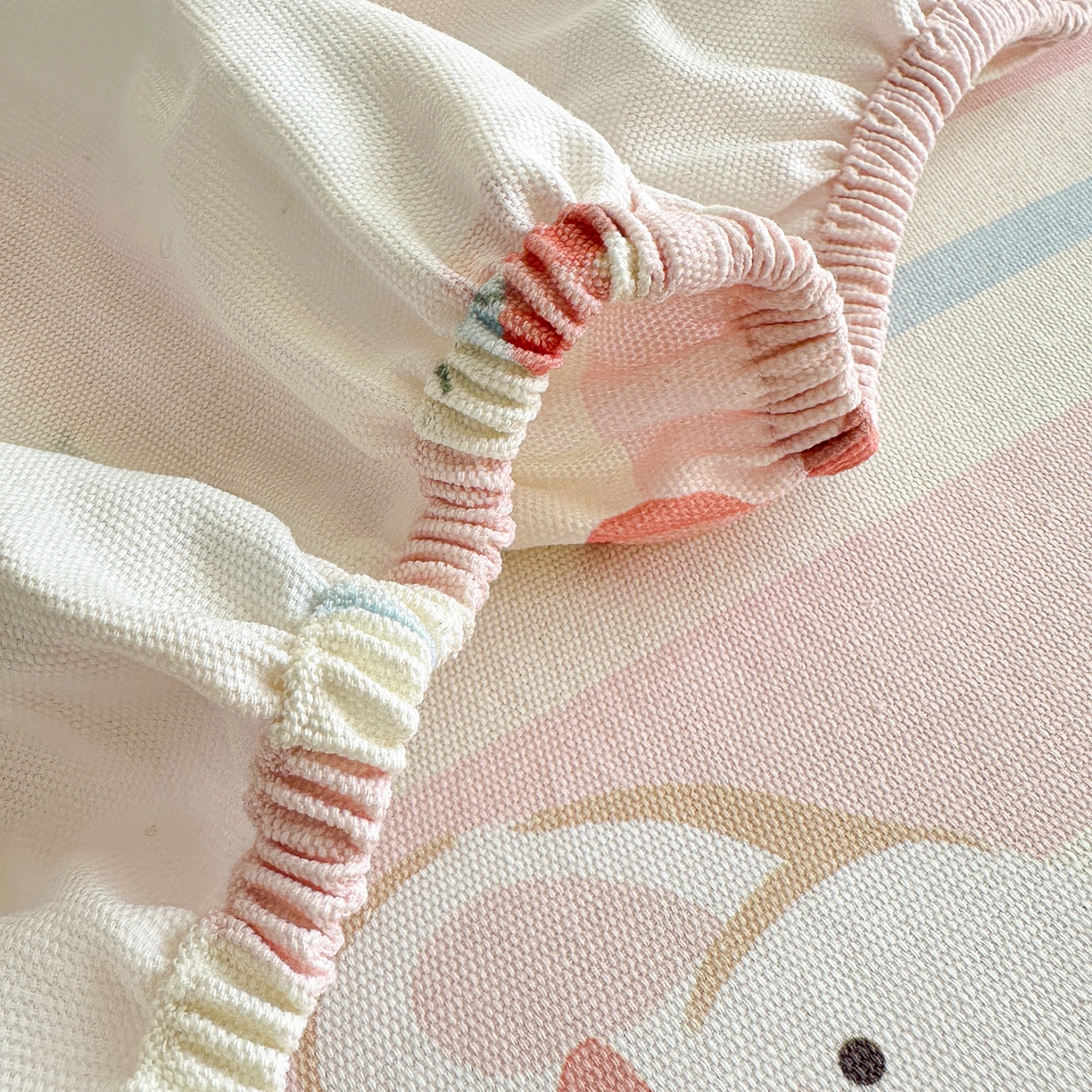 91家纺网 家纺一手货源 找家纺 女子家纺 2026新款全棉老粗布床笠 冰淇淋