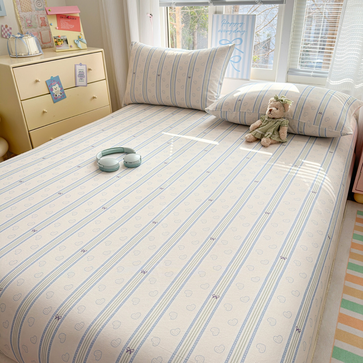 91家纺网 家纺一手货源 找家纺 女子家纺 2026新款全棉老粗布床笠 简恋